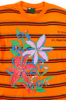 Orange Striped St. Croix T-Shirt (Single Stitch)