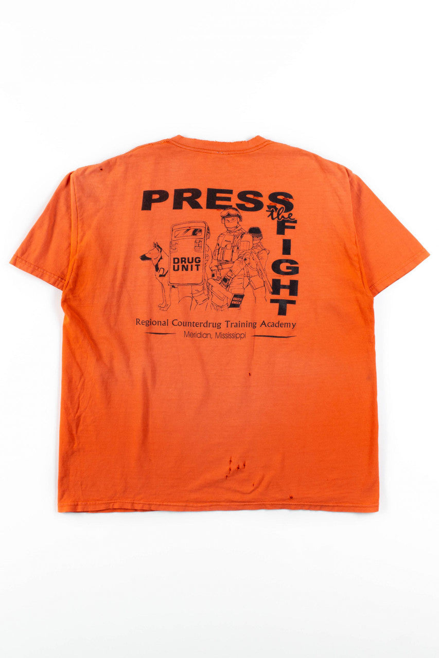 Press The Fight Drug War Distressed T-Shirt