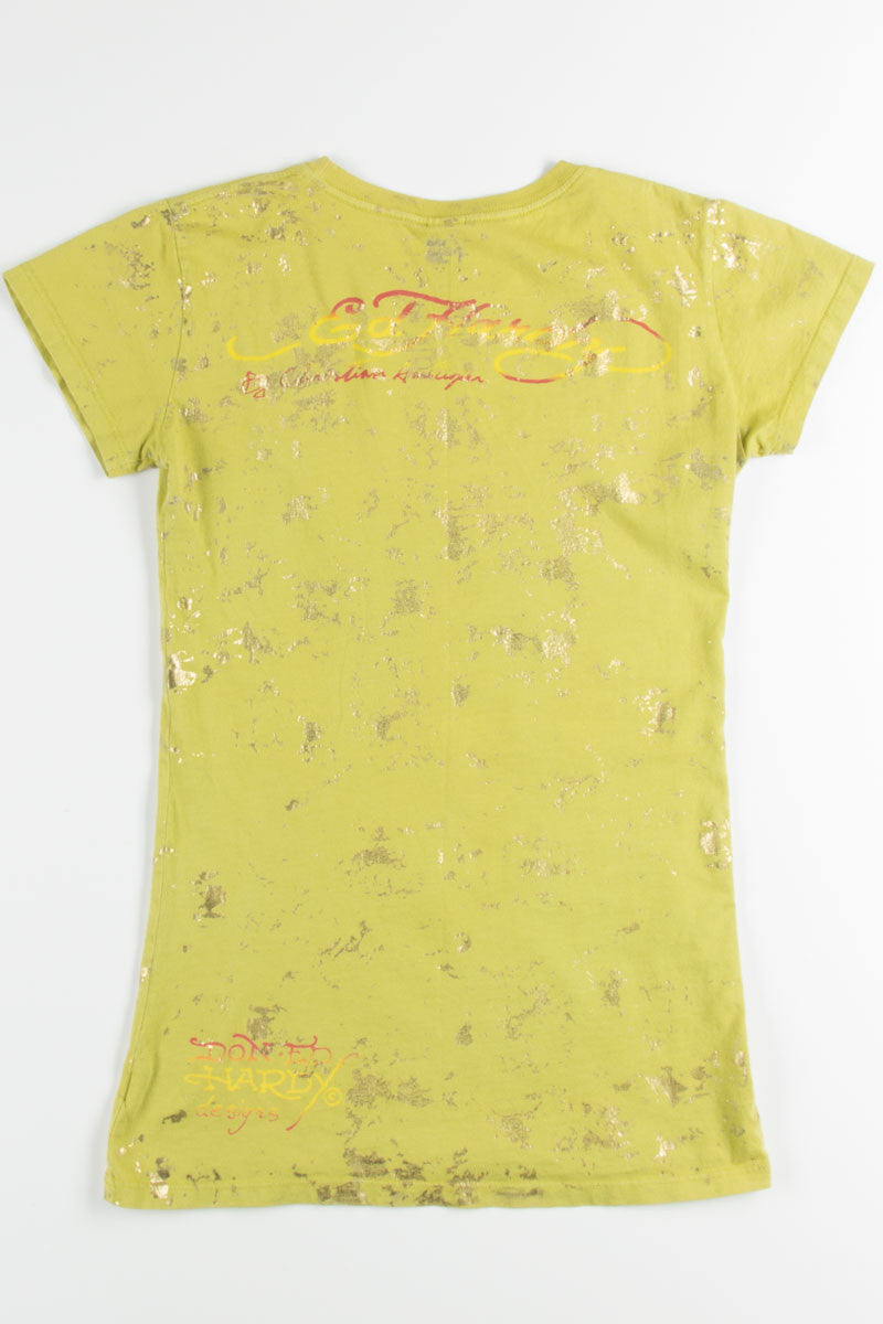 Lime & Gold Ed Hardy Tee