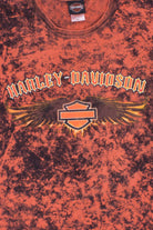 Red Acid Washed Harley Davidson T-shirt