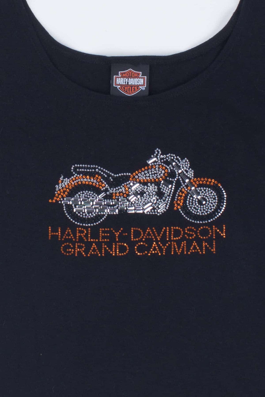 Bedazzled Harley Davidson Crop Tank