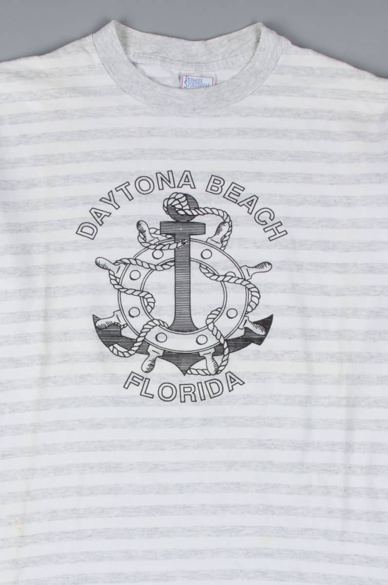 Striped Daytona Beach Anchor Souvenir T-Shirt