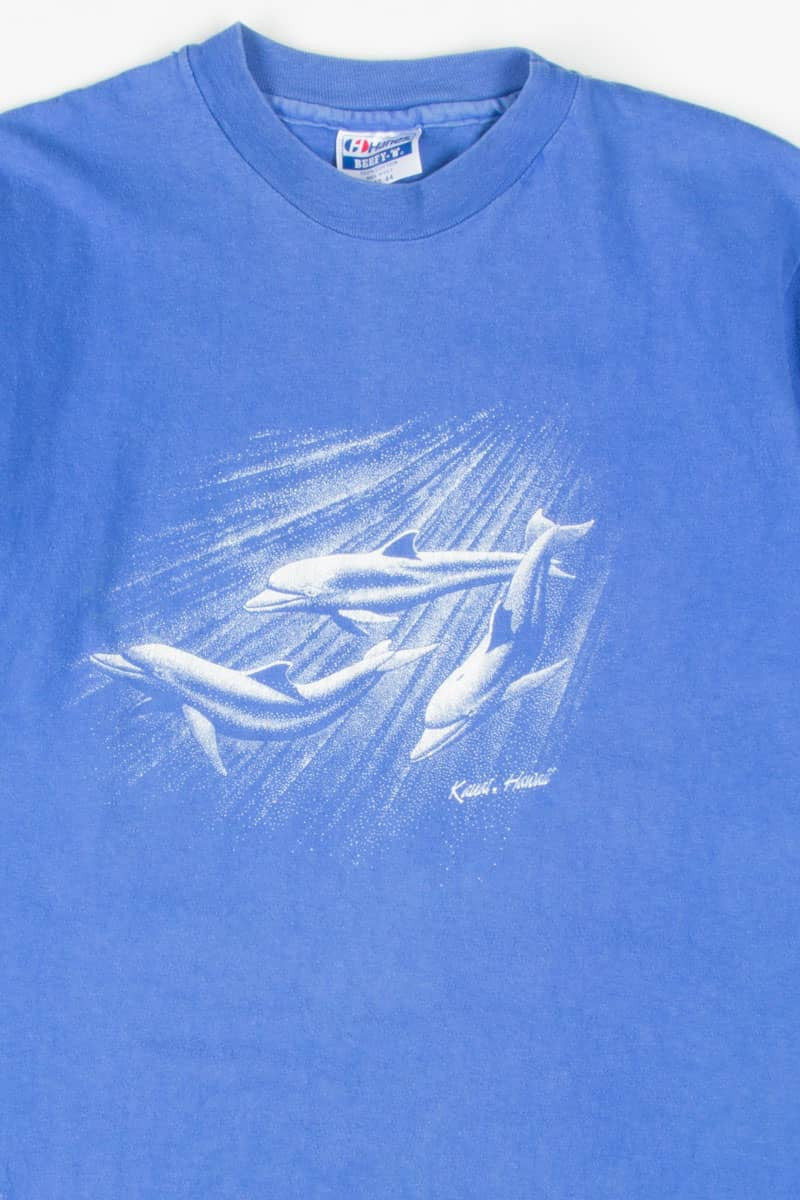 Dolphin Dot Art Kauai Hawaii Souvenir T-Shirt