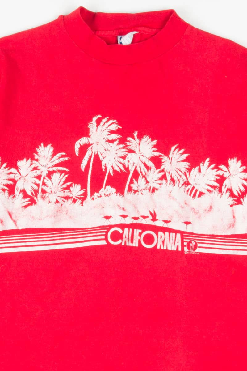 Red California Palm Trees Souvenir T-Shirt