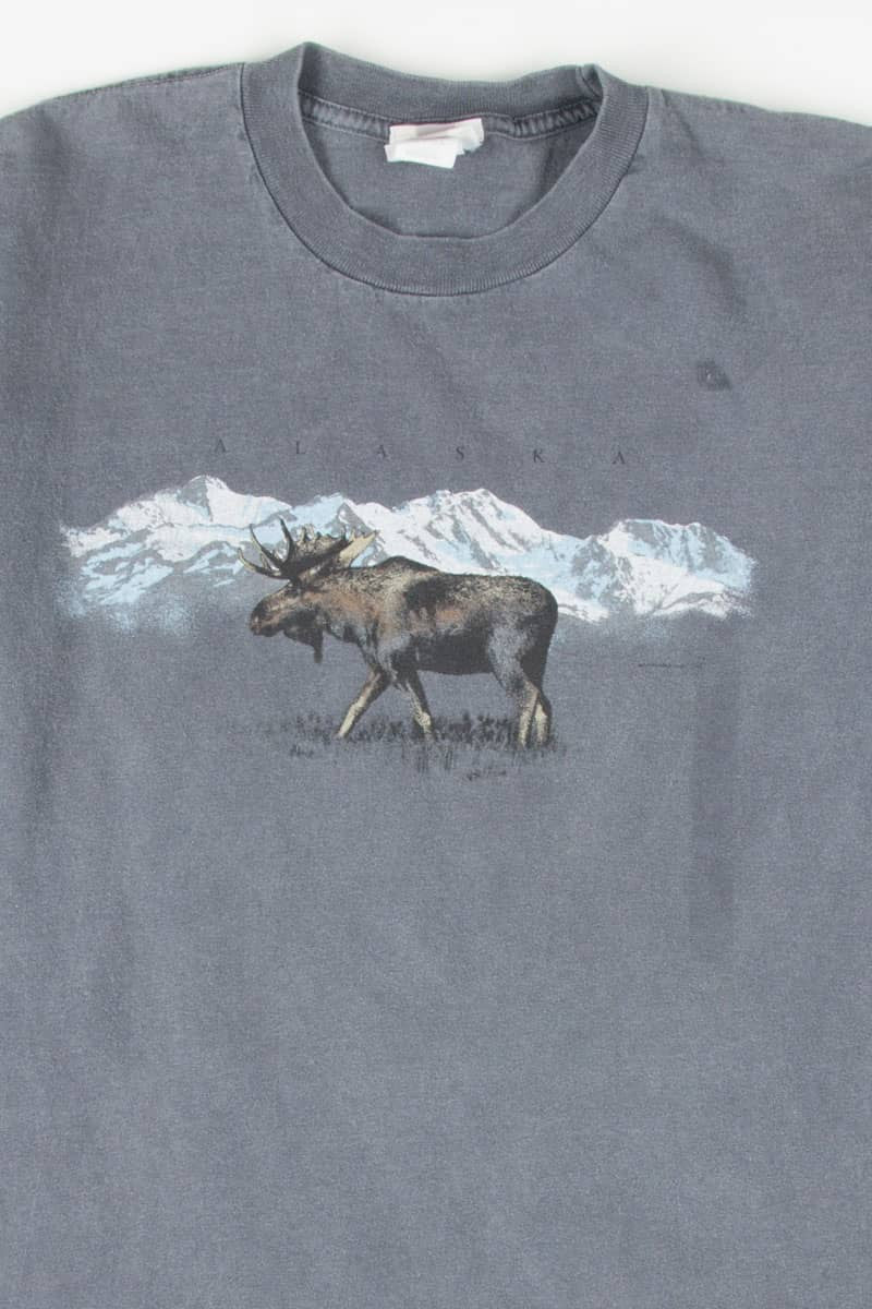Alaska Moose Souvenir T-Shirt (single stitch)
