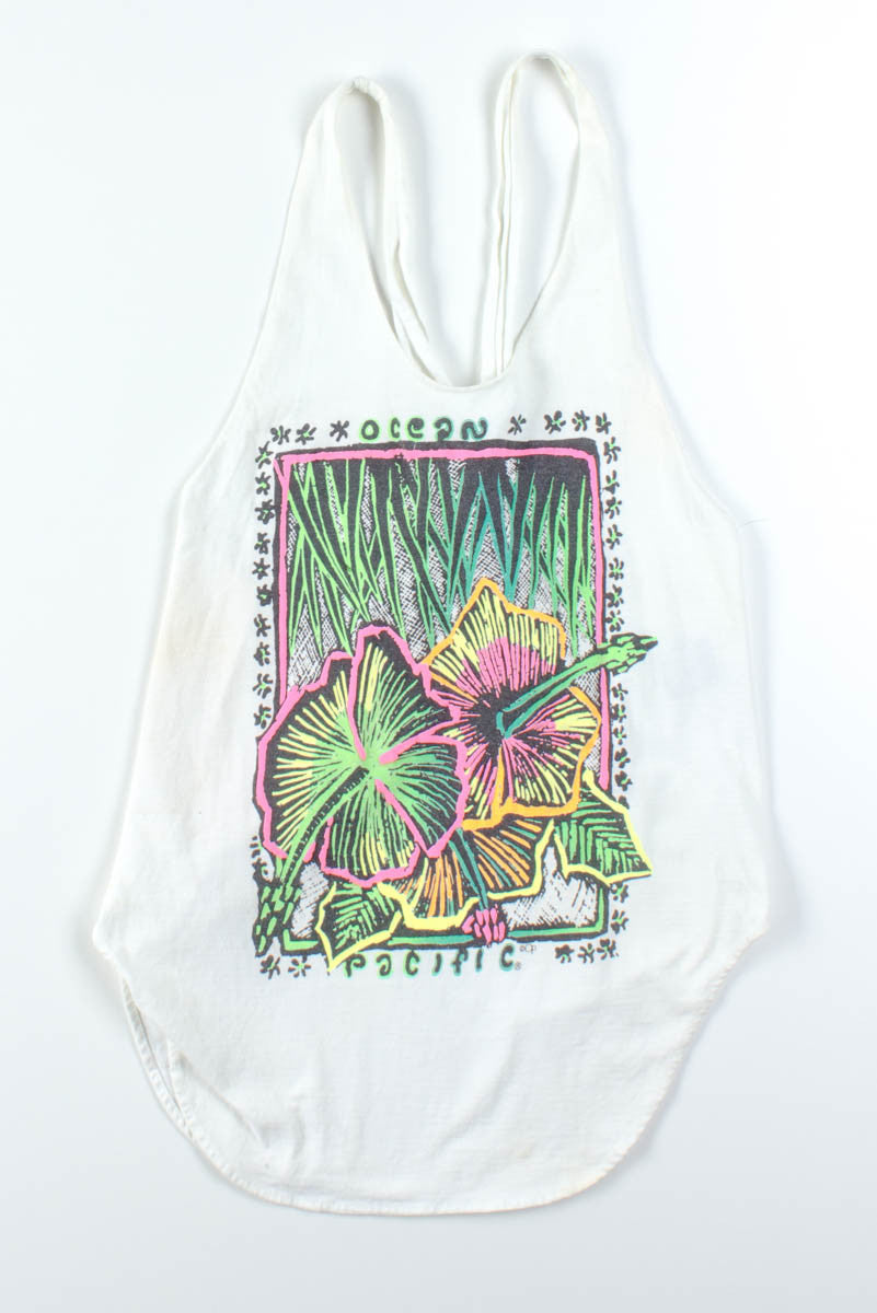 Neon Flower Ocean Pacific Tank Top