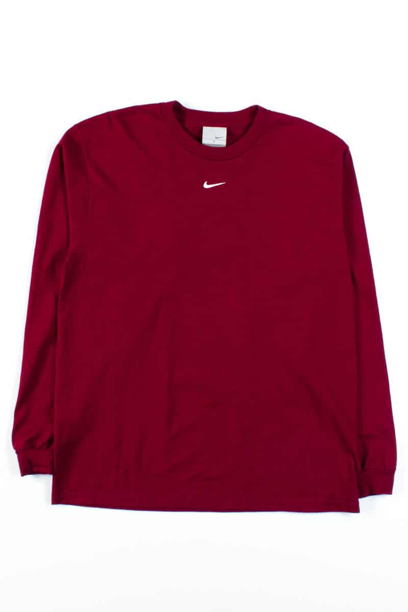 Burgundy Nike Long Sleeve T-Shirt
