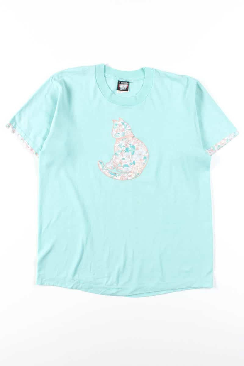 Floral Cat Vintage T-Shirt