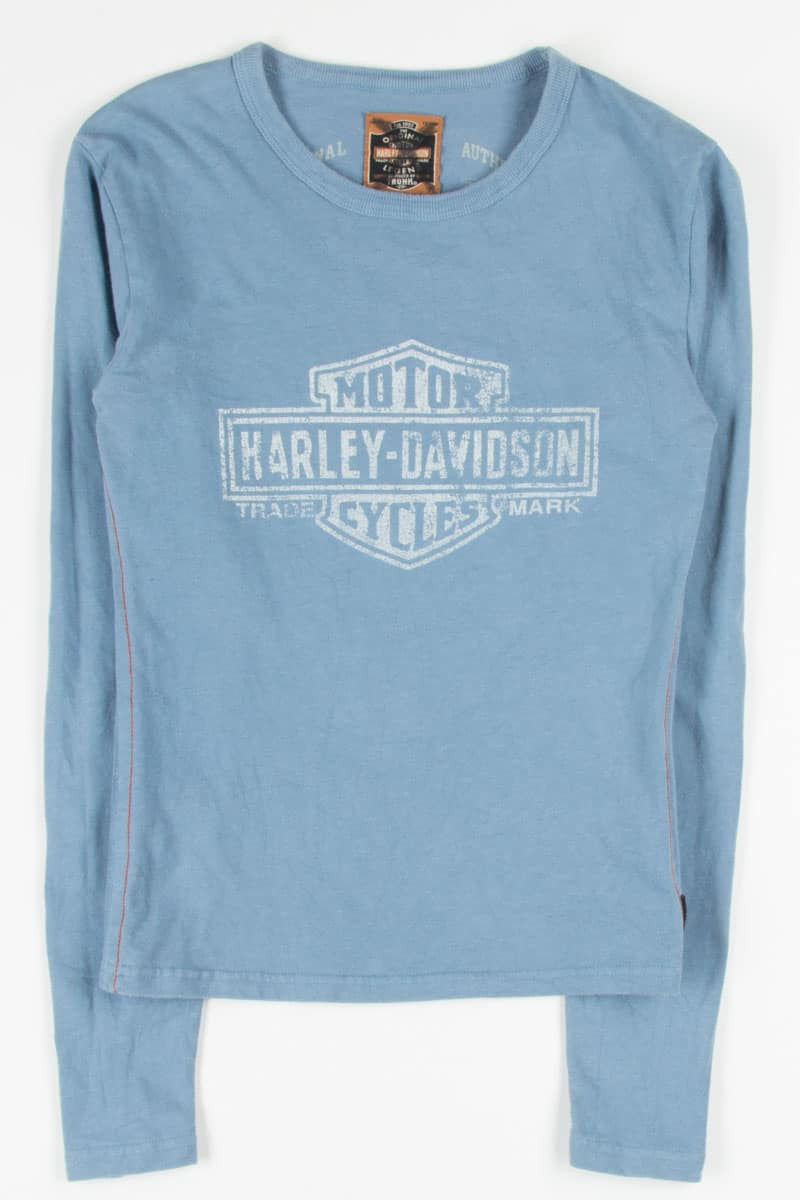 Blue Long Sleeve Harley-Davidson T-Shirt