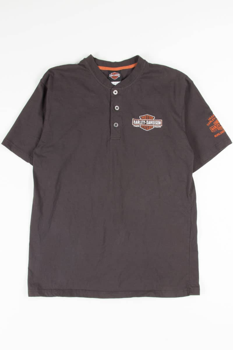 Burlington Iowa Stripe Detail Harley-Davidson T-Shirt