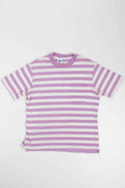 Purple Striped Pocket Tee (Single Stitch)