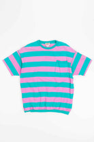 Turquoise and Purple Striped Vintage T-shirt