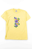Yellow Painted Floral T-Shirt (Single Stitch)