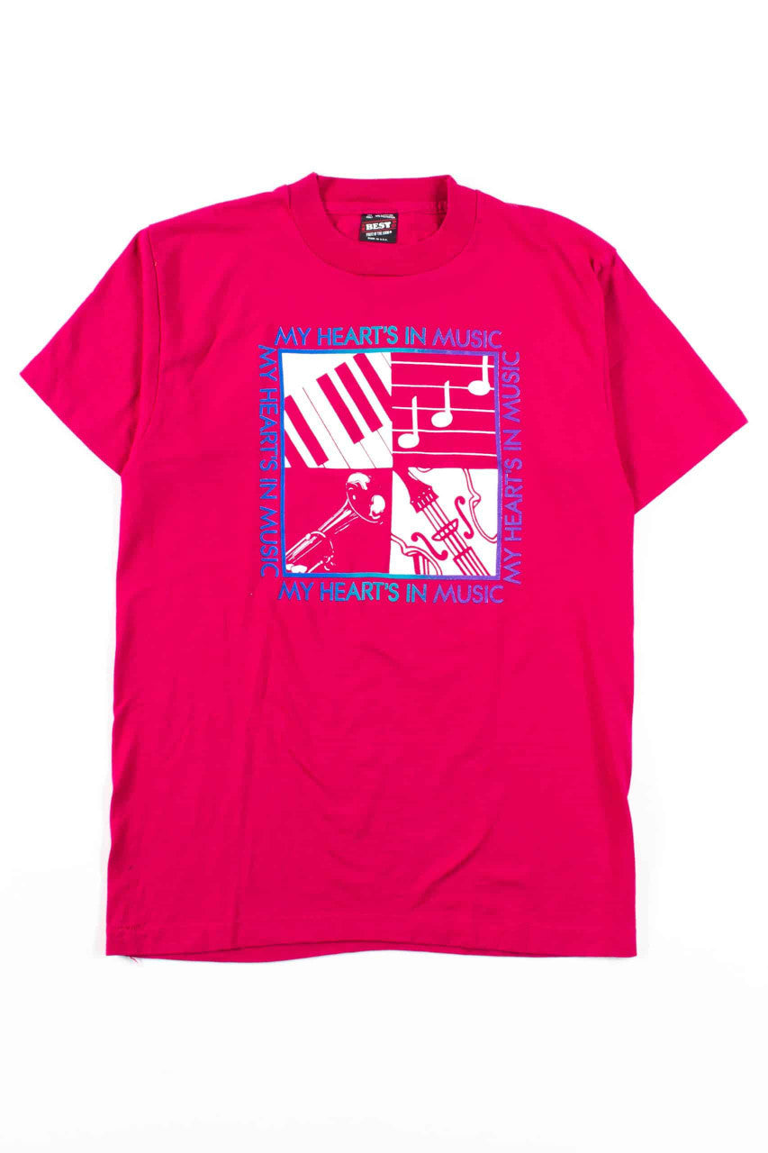 My Heart's In Music T-Shirt (Single Stitch)