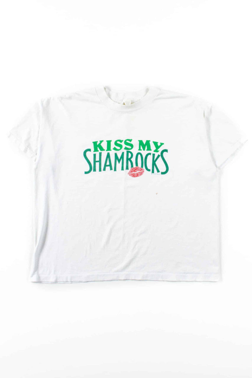 Kiss My Shamrocks T-Shirt (Single Stitch)