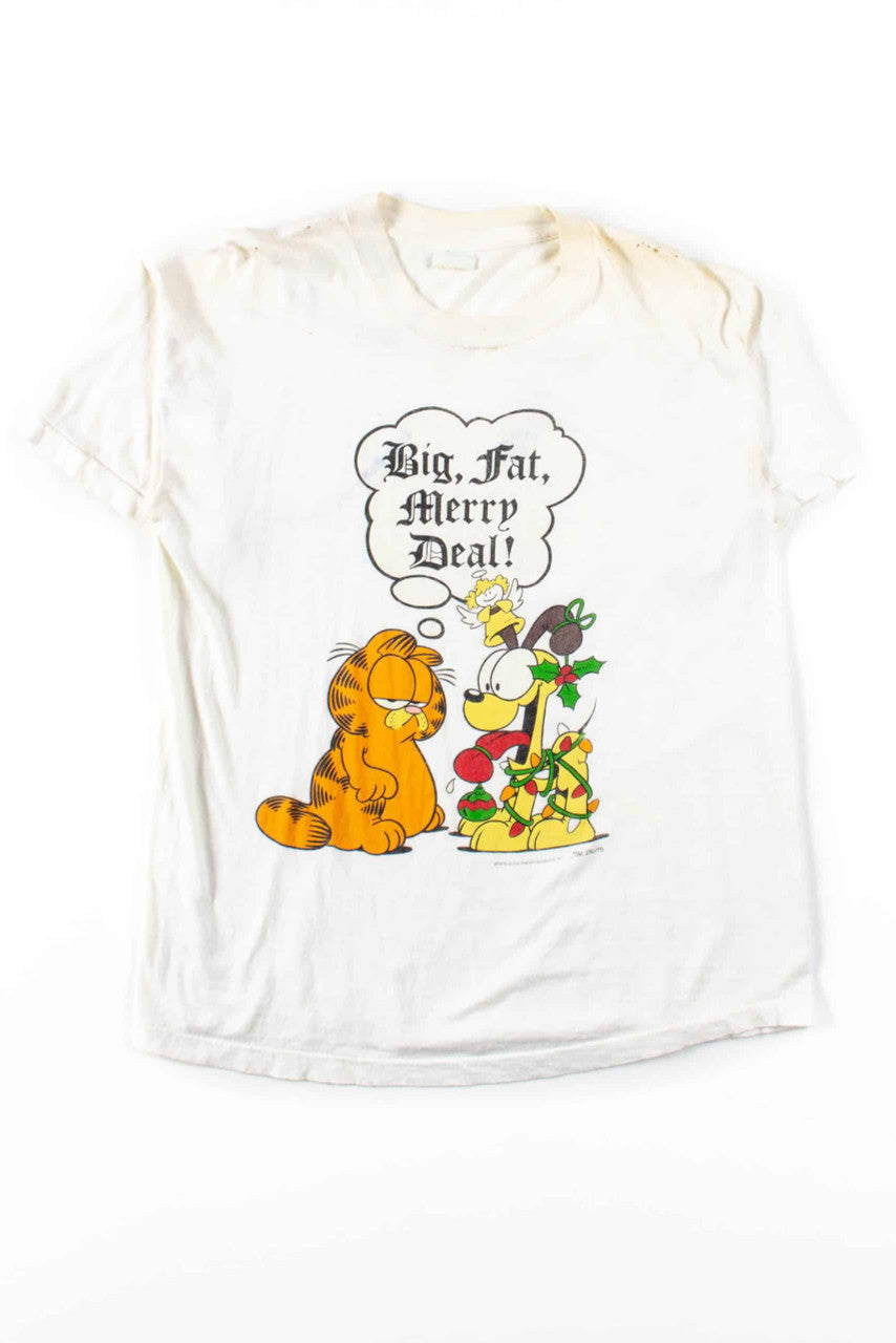 Big Fat Merry Deal Garfield T-Shirt (1978, Single Stitch)