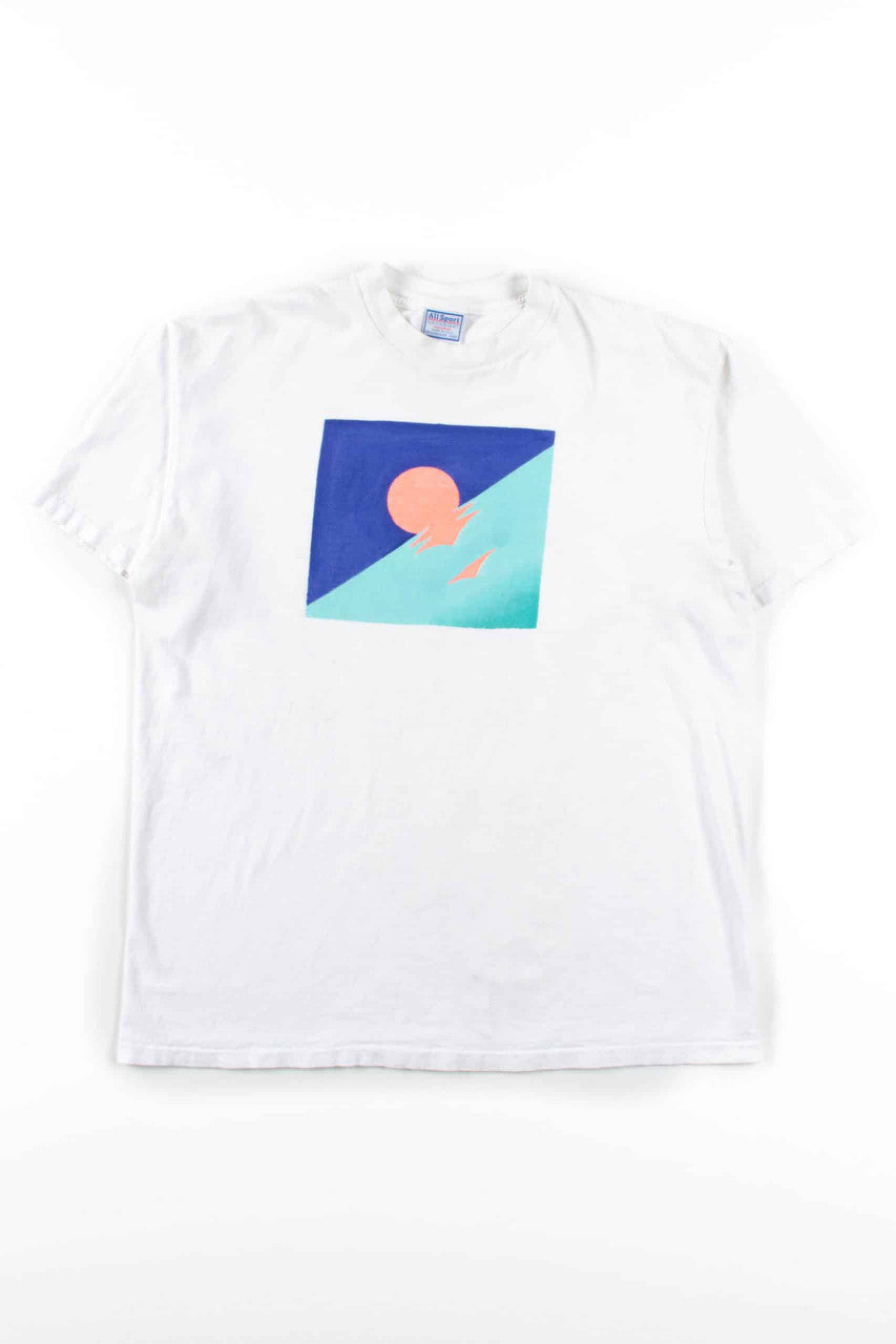 Neon Shapes Design T-Shirt (Single Stitch)