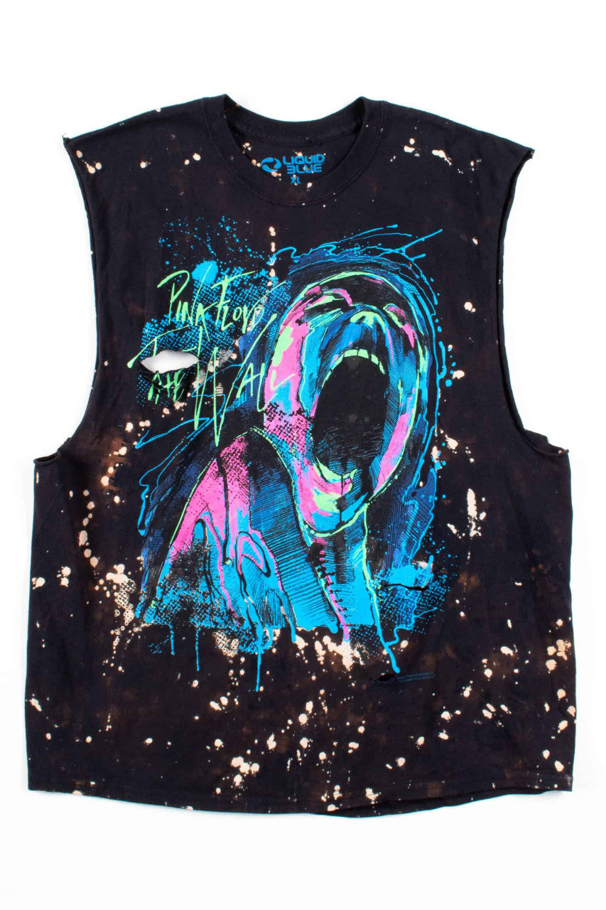 Distressed Bleached Sleeveless Pink Floyd T-Shirt