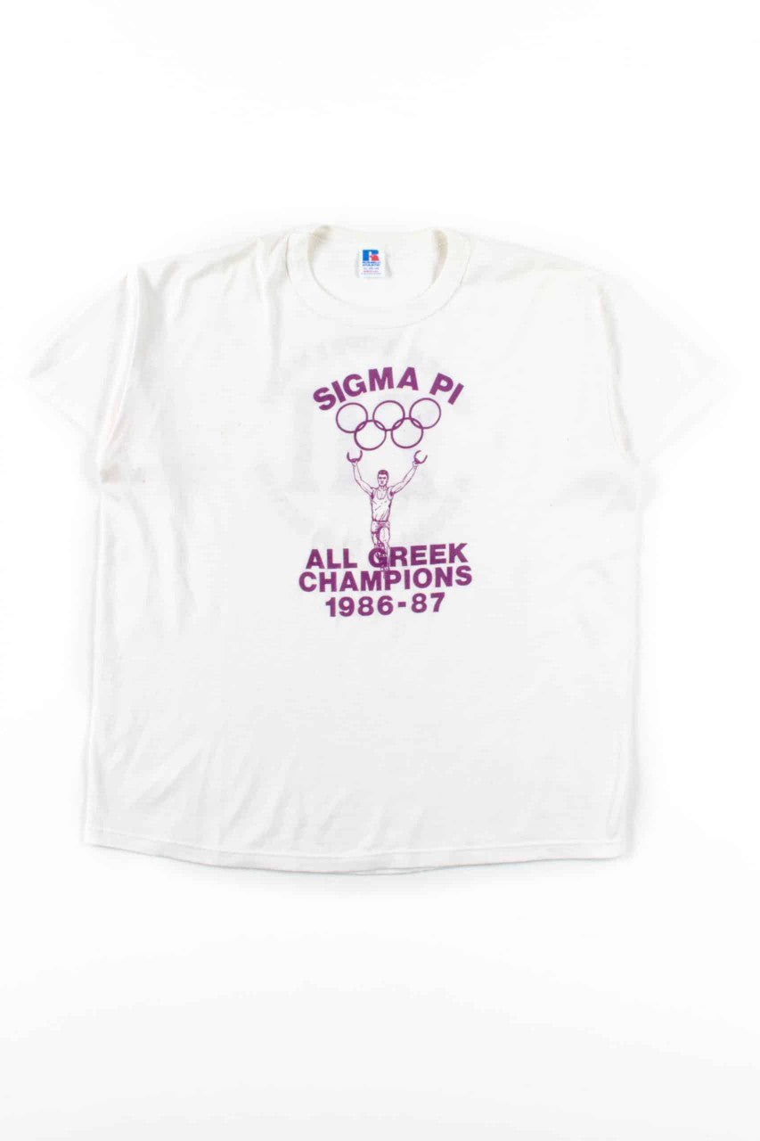 Sigma Pi All Greek Champions T-Shirt (1986, Single Stitch)
