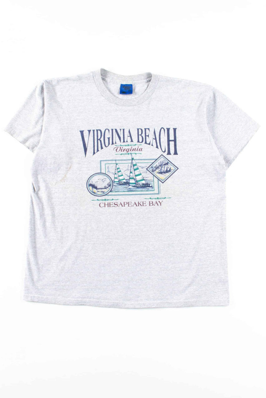 Virginia Beach Striped T-Shirt (1992, Single Stitch)
