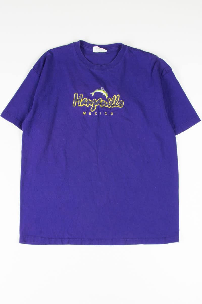 Manzanillo Mexico Embroidered Fish T-Shirt