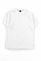 Vintage White Ribbed T-Shirt (Single Stitch)