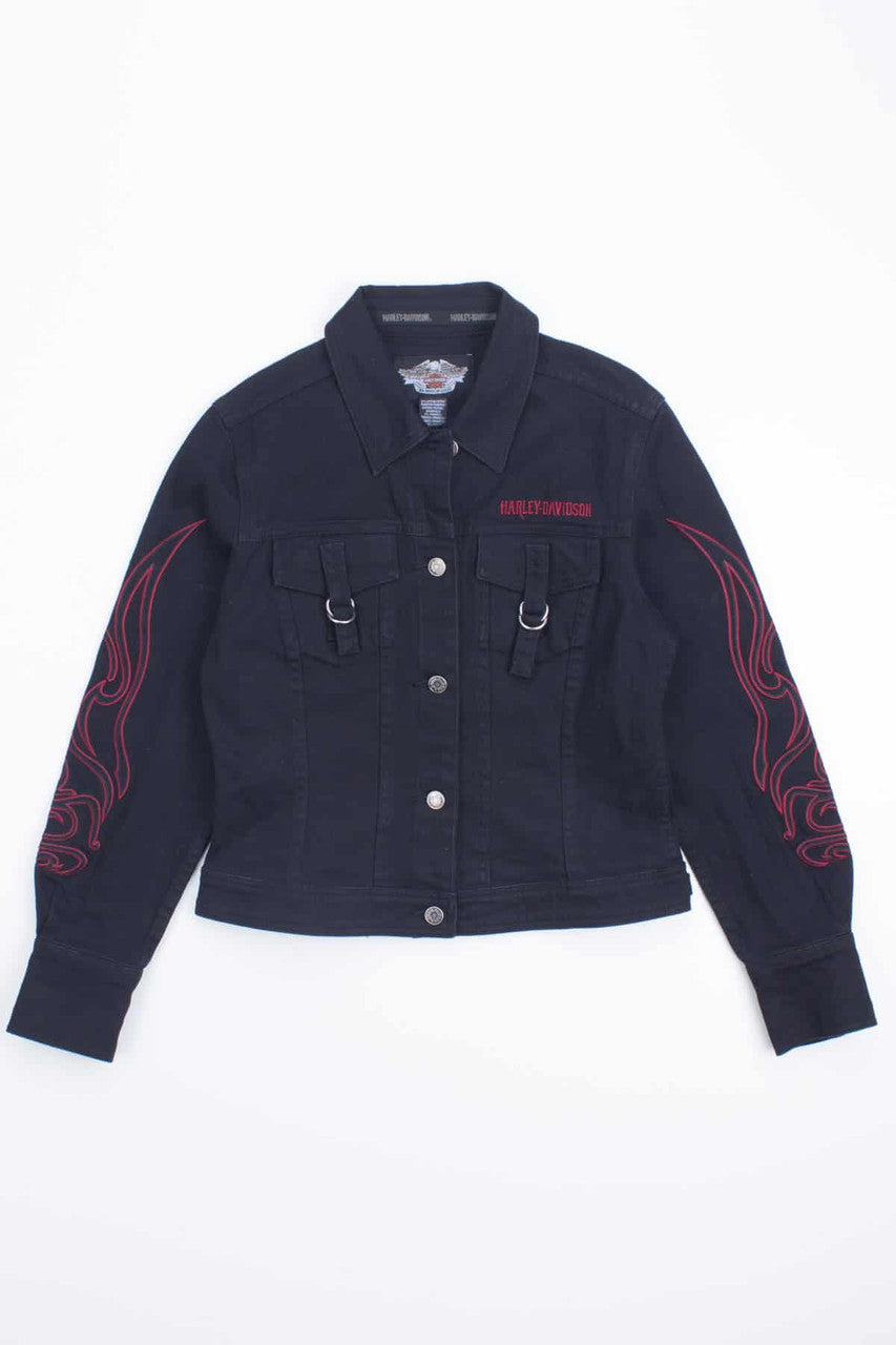 Harley Davidson Embroidered Denim Jacket