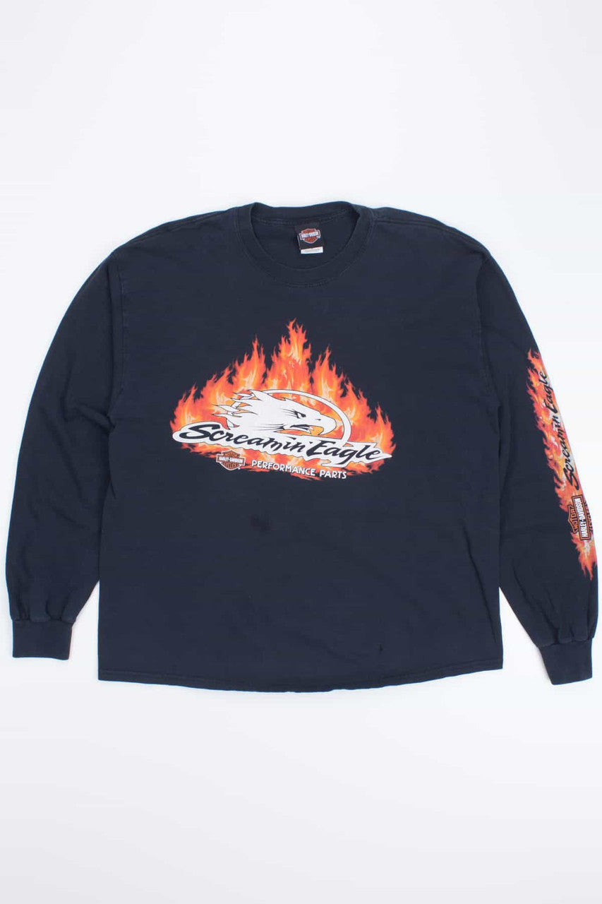 Screaming Eagle Flames Harley Tee