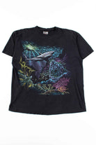 Distressed Neon Shark T-Shirt (Single Stitch)