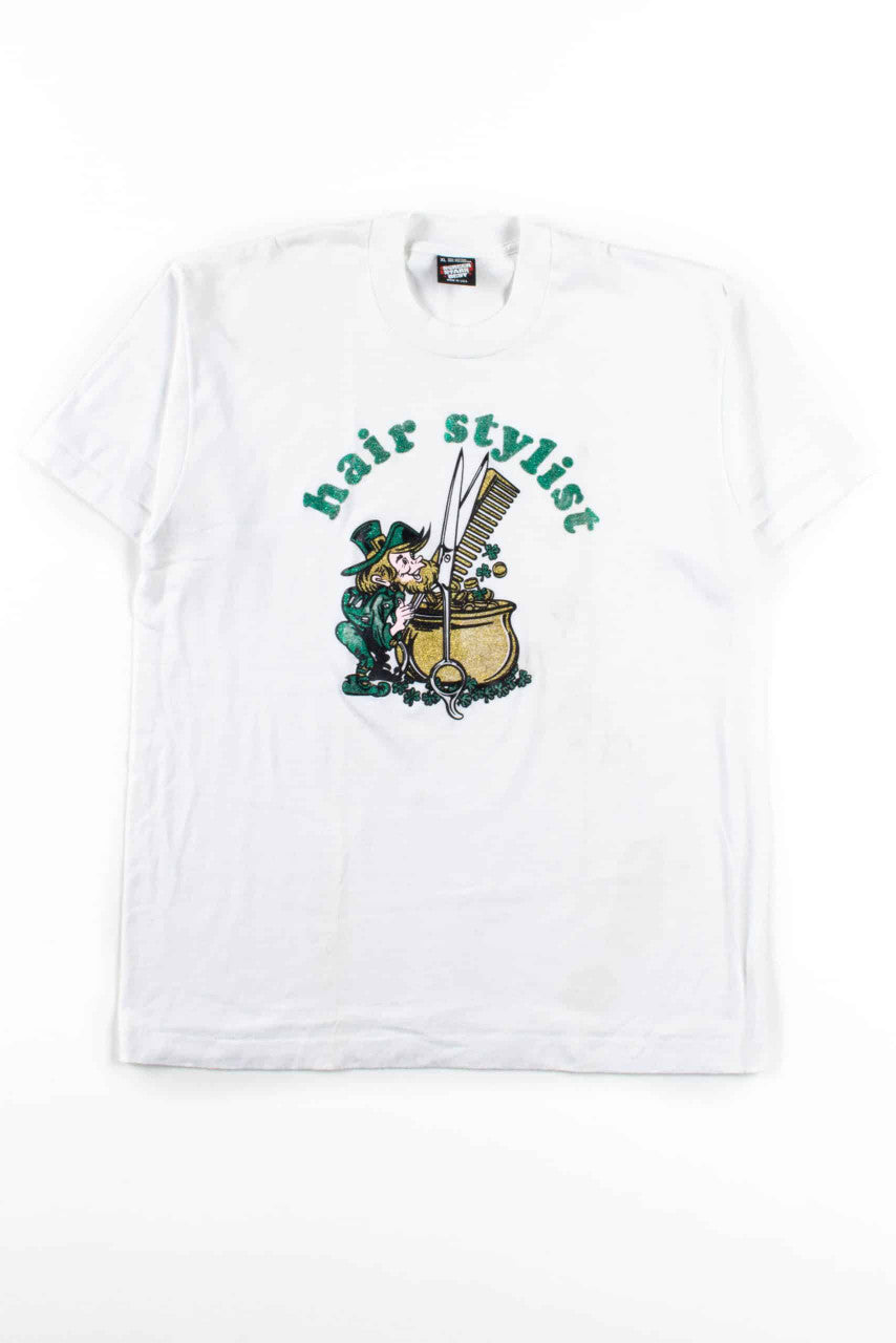 Hair Stylist Leprechaun T-Shirt (Single Stitch)