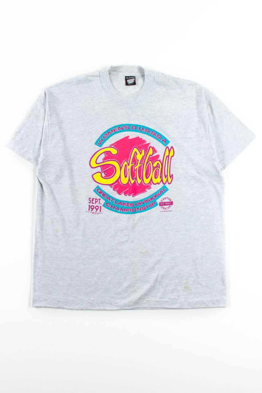 Women's Great Lakes Softball T-Shirt (1991, Single Stitch)