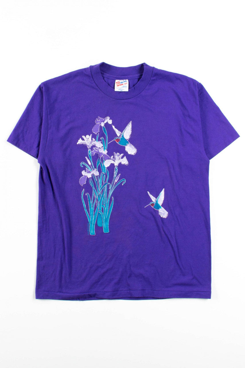 Purple Hummingbirds T-Shirt (1990, Single Stitch)