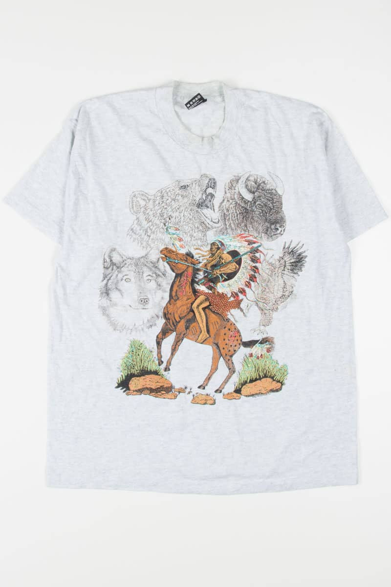 Warrior & Animals T-Shirt (Single Stitch)