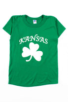 Kansas Shamrock Jayhawks T-Shirt (Single Stitch)