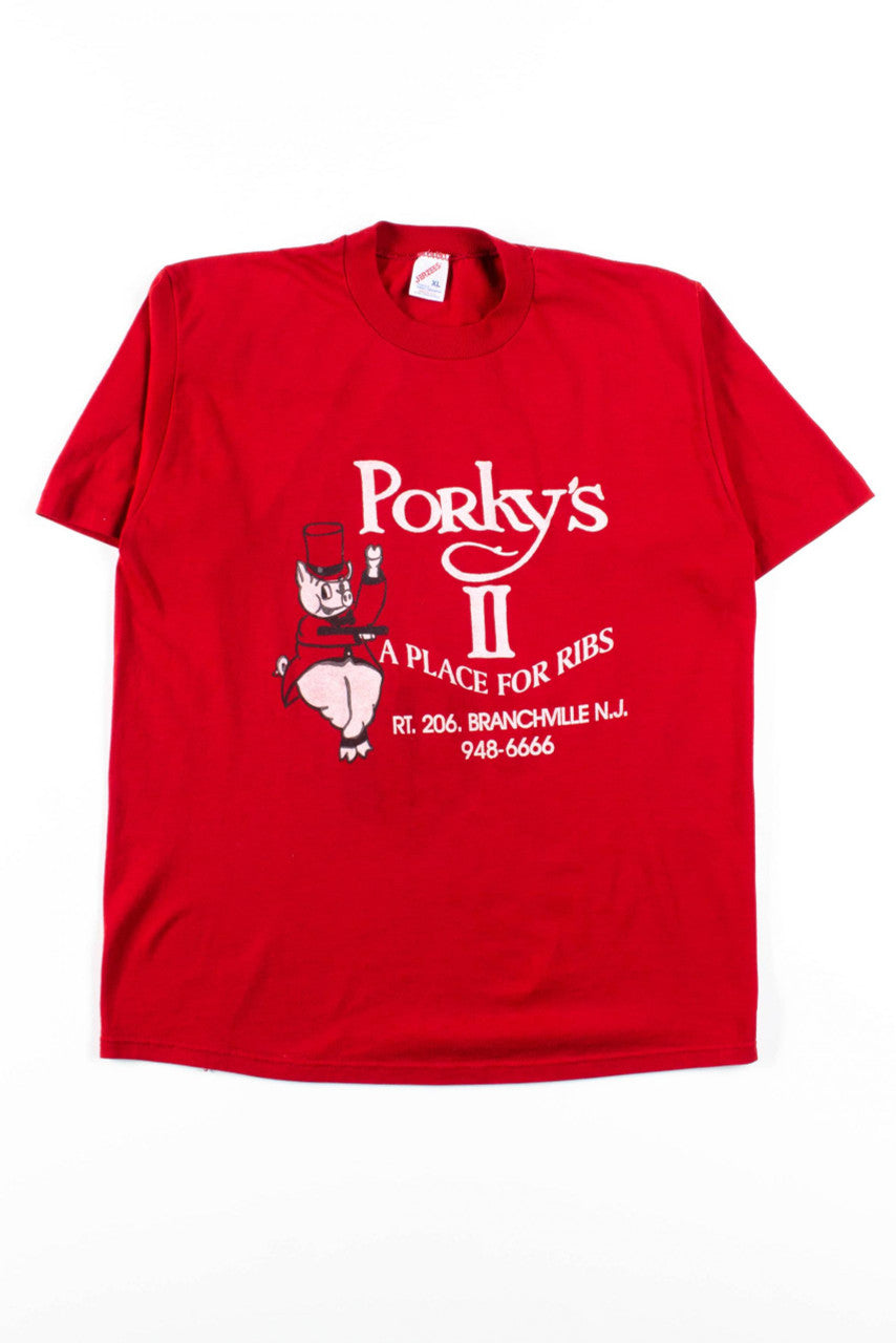 Porky's II: A Place For Ribs T-Shirt (Single Stitch)