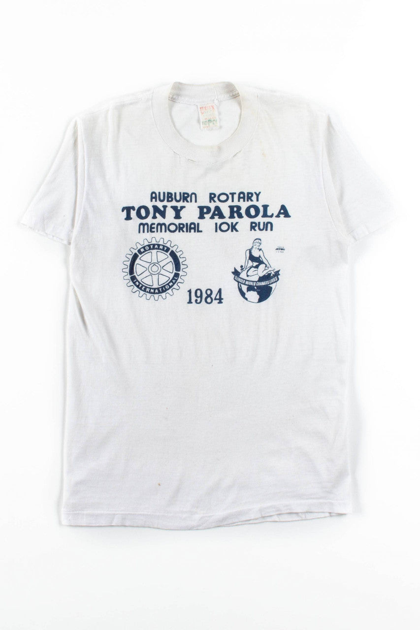Tony Parola Memorial 10K Run T-Shirt (1984, Single Stitch)