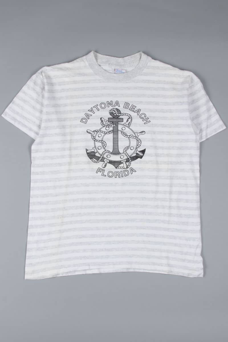 Striped Daytona Beach Anchor Souvenir T-Shirt