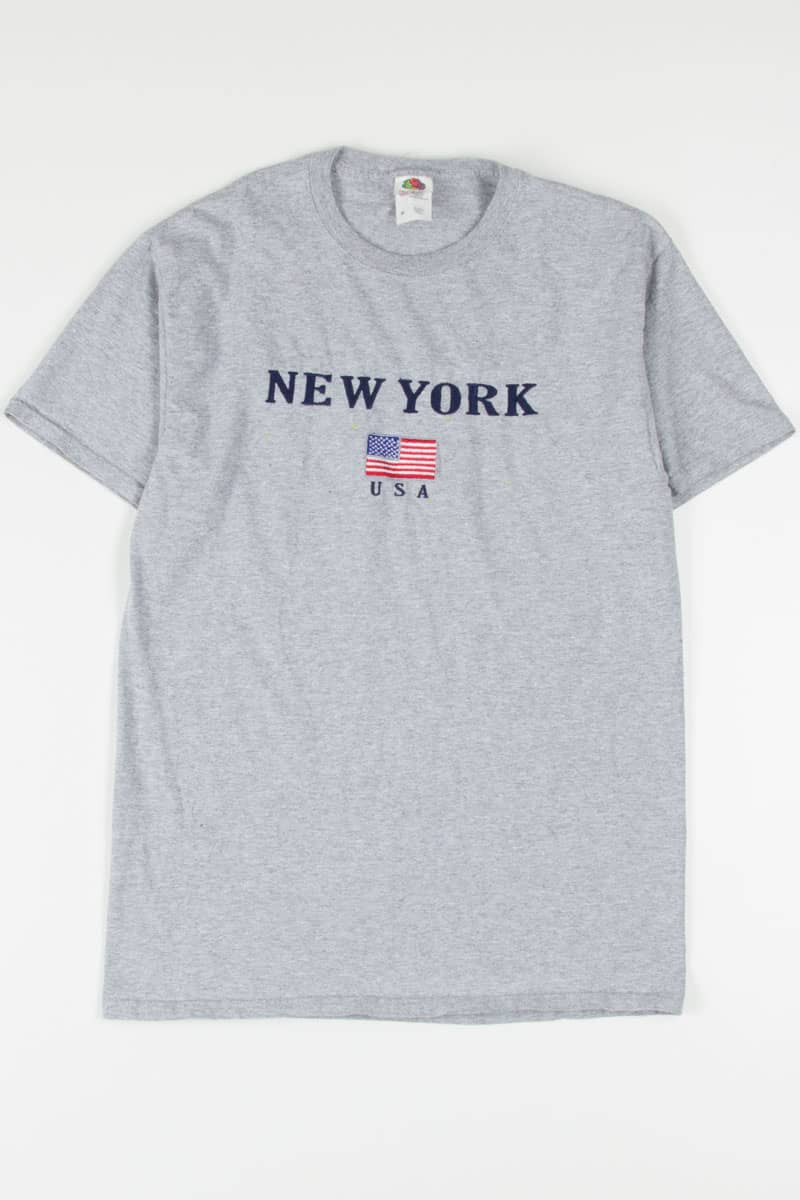 Embroidered New York USA Souvenir T-Shirt