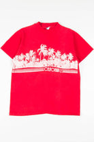 Red California Palm Trees Souvenir T-Shirt