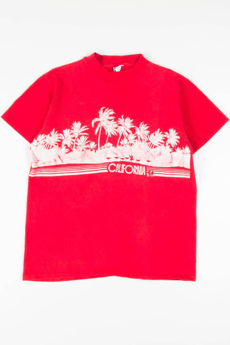 Red California Palm Trees Souvenir T-Shirt