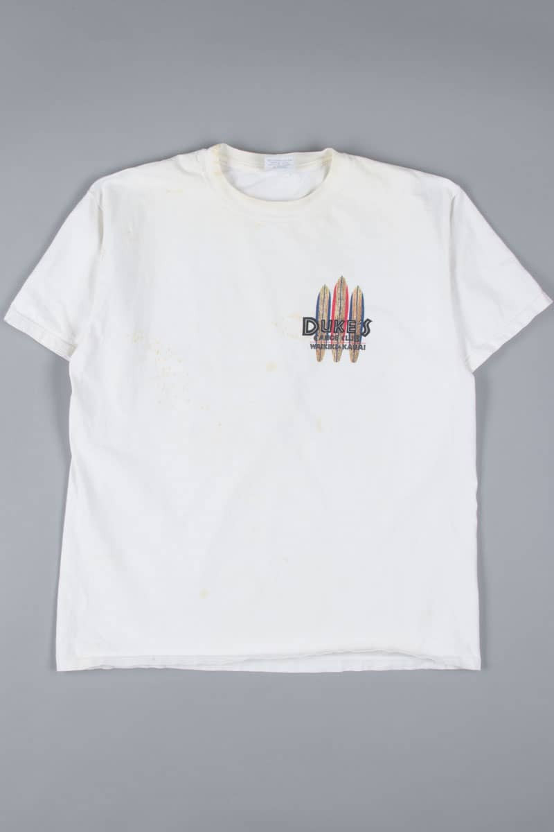 Stained Duke's Canoe Club Hawaii Souvenir T-Shirt