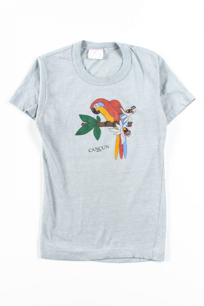 Cancun Parrot Vintage Youth T-Shirt (Single Stitch)