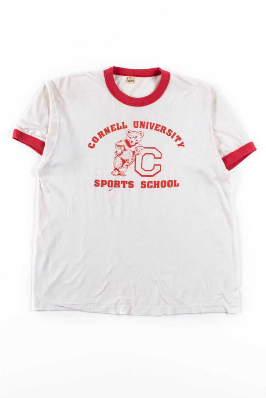 Cornell University Sports School T-Shirt (Single Stitch)