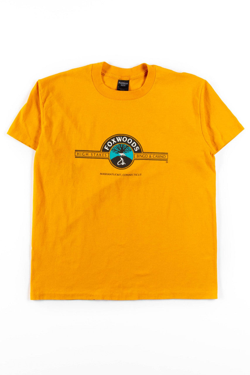 Yellow Foxwoods Casino T-Shirt (Single Stitch)