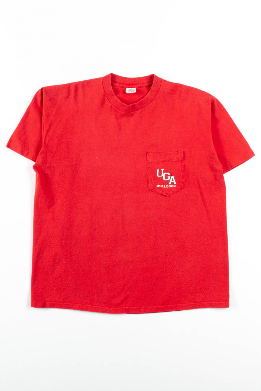 UGA Bulldogs Vintage Pocket T-Shirt (Single Stitch)