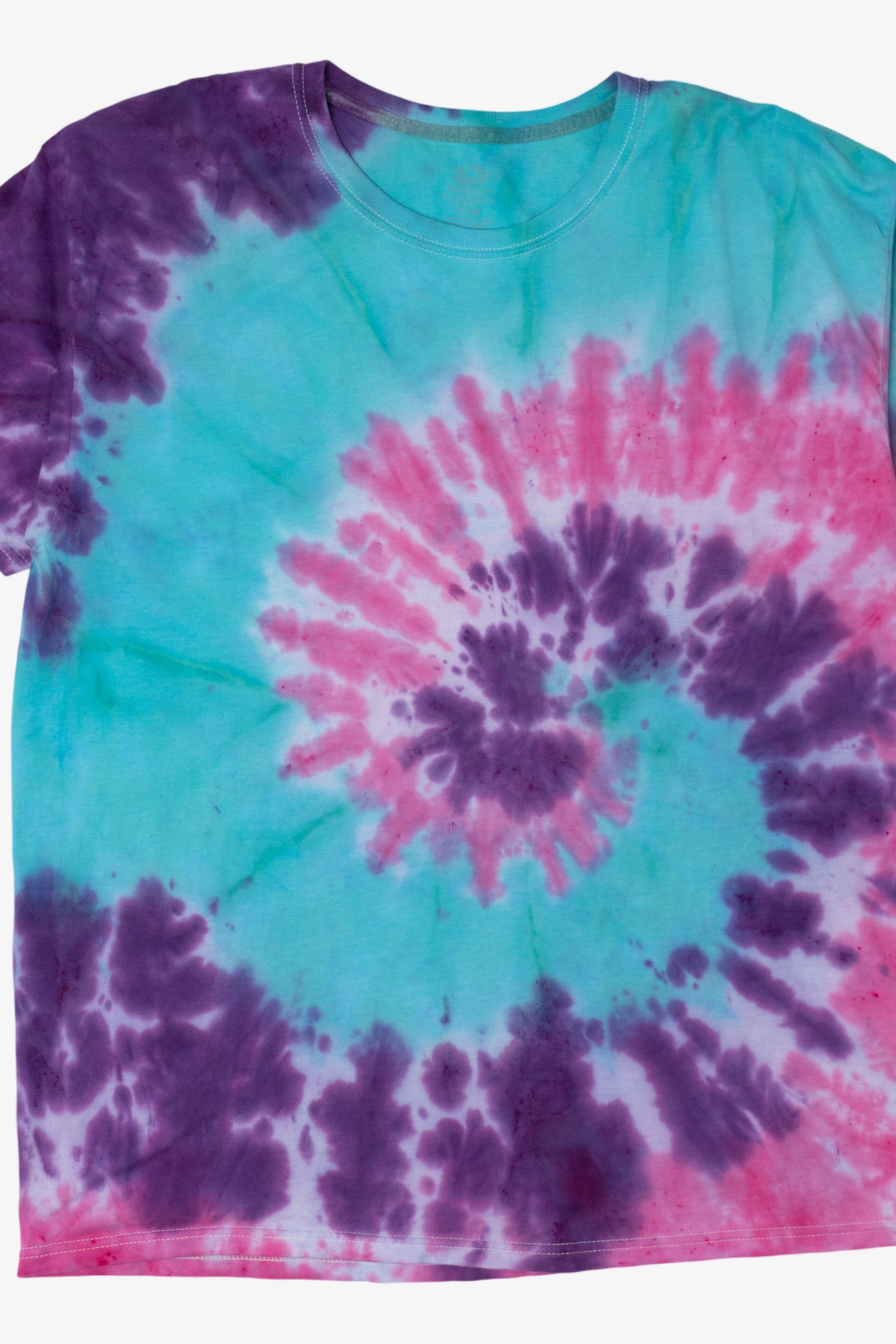 Blue Pink And Purple Swirl Tie Dye T-Shirt (2010s)