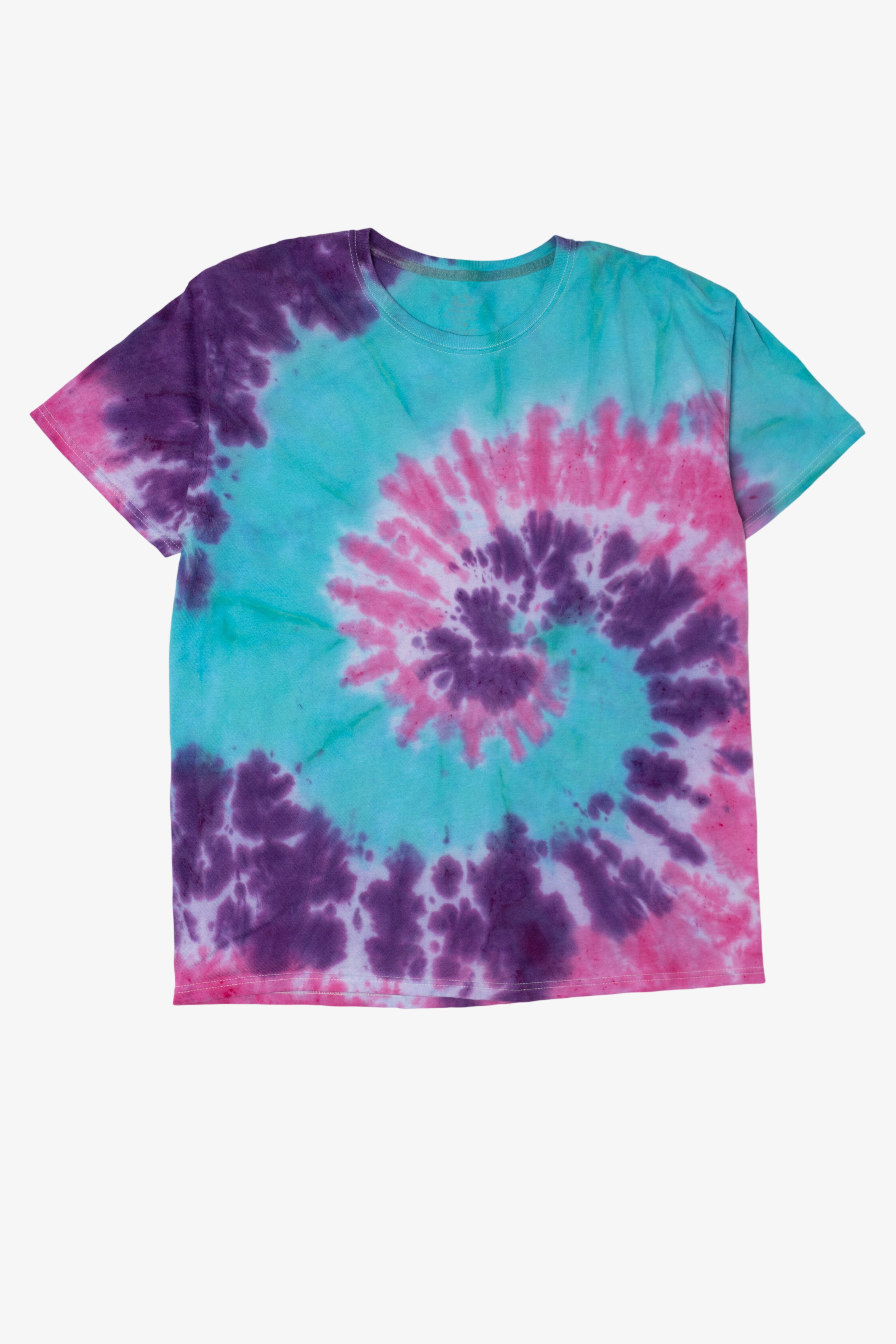 Blue Pink And Purple Swirl Tie Dye T-Shirt (2010s)