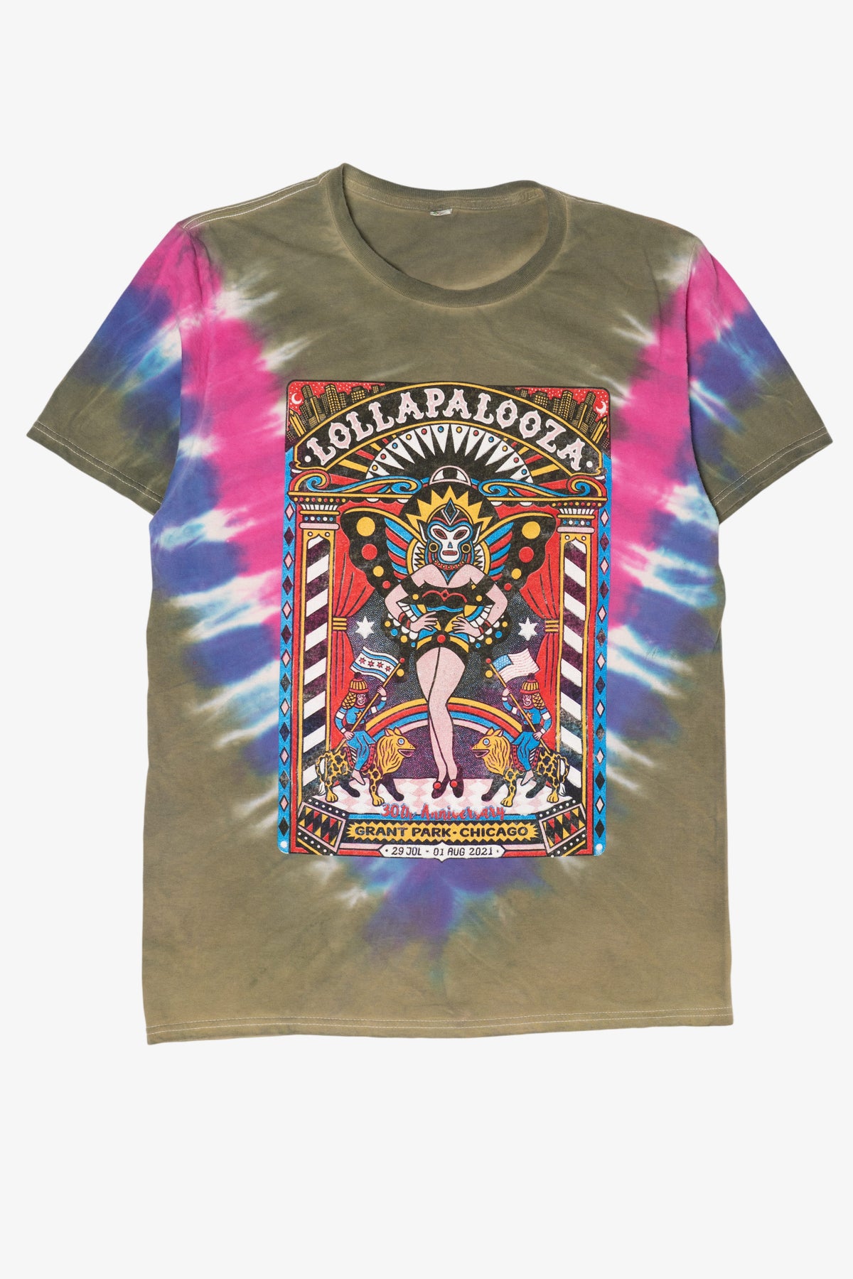 Tie Dye Lollapalooza 30th Anniversary Grand Park Chicago T-Shirt (2020s)