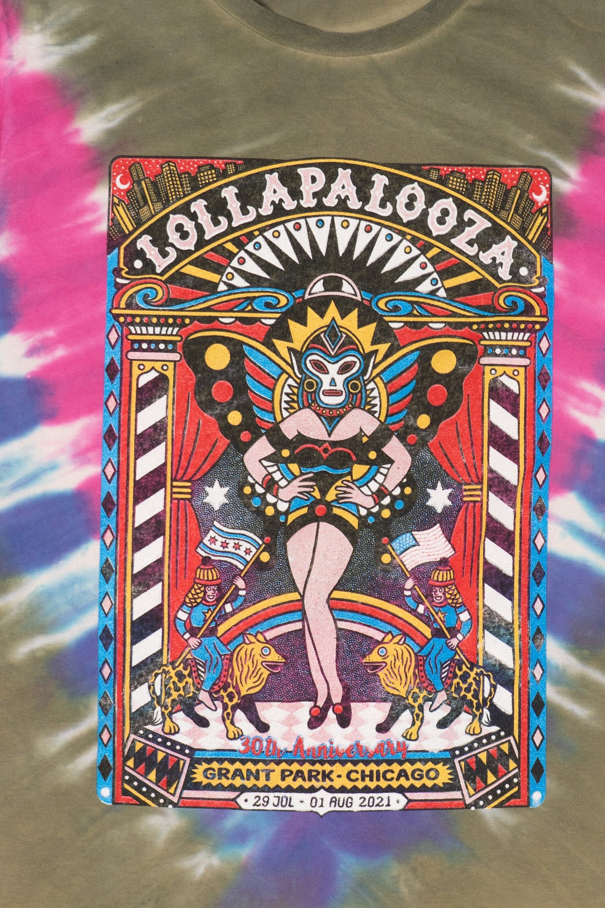 Tie Dye Lollapalooza 30th Anniversary Grand Park Chicago T-Shirt (2020s)