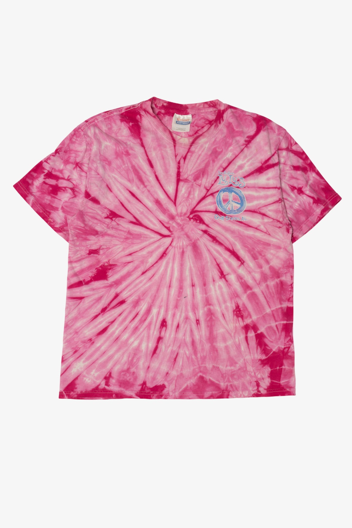 Vintage Pink Tie Dye "Peace Love Lulu's" Lucy Buffett's Lulu's T-Shirt (1990s)